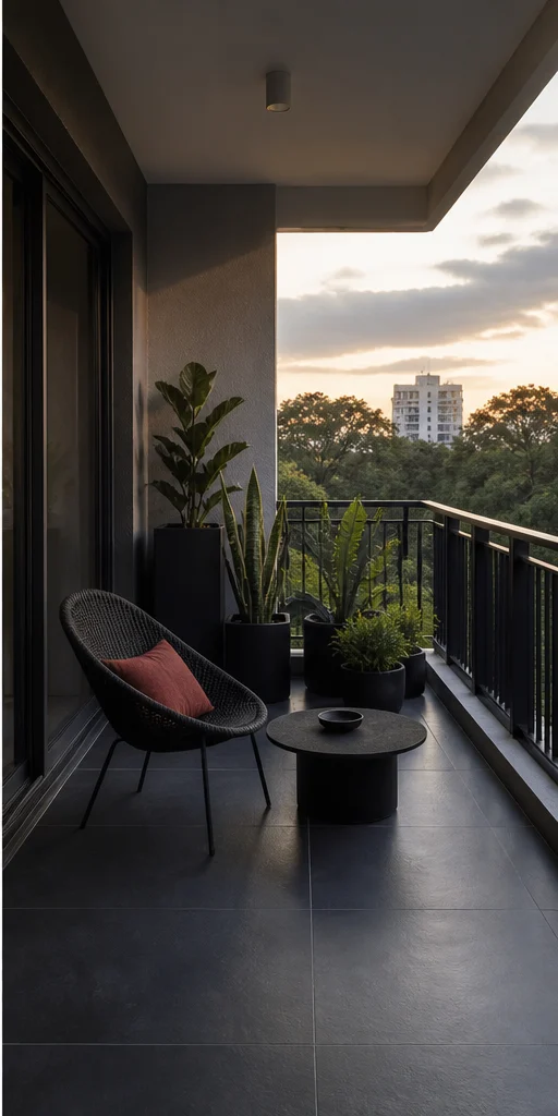 Balcony interior in the Bold Contemporary style