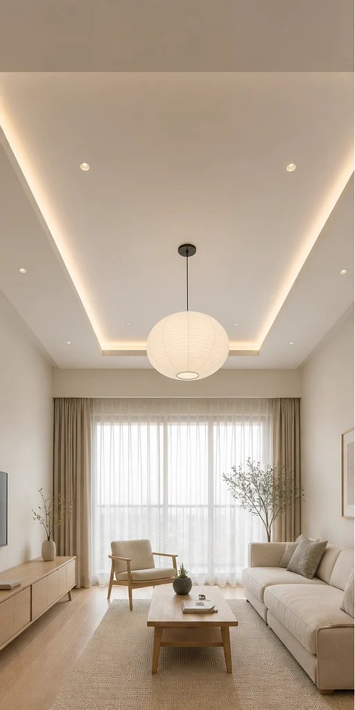 False Ceiling interior in the Serene Minimal style