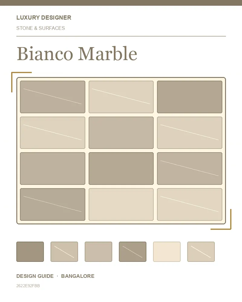 Original editorial cover for Bianco Marble, an interior design guide for Indian homes
