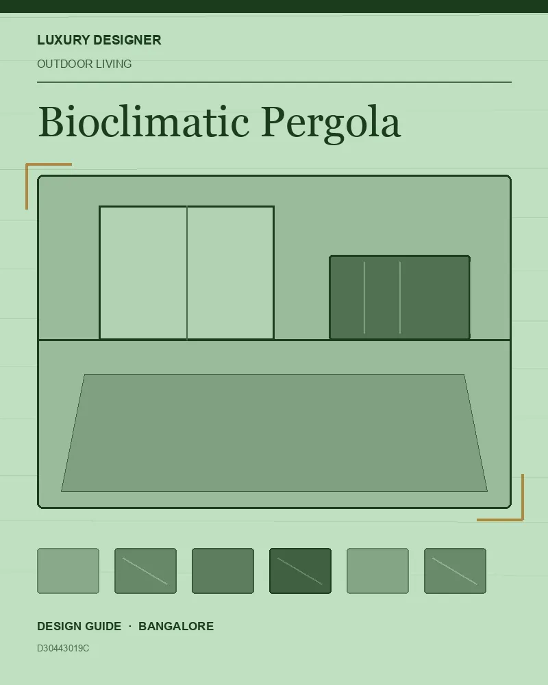 Original editorial cover for Bioclimatic Pergola, an interior design guide for Indian homes