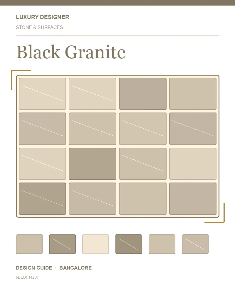 Original editorial cover for Black Granite, an interior design guide for Indian homes