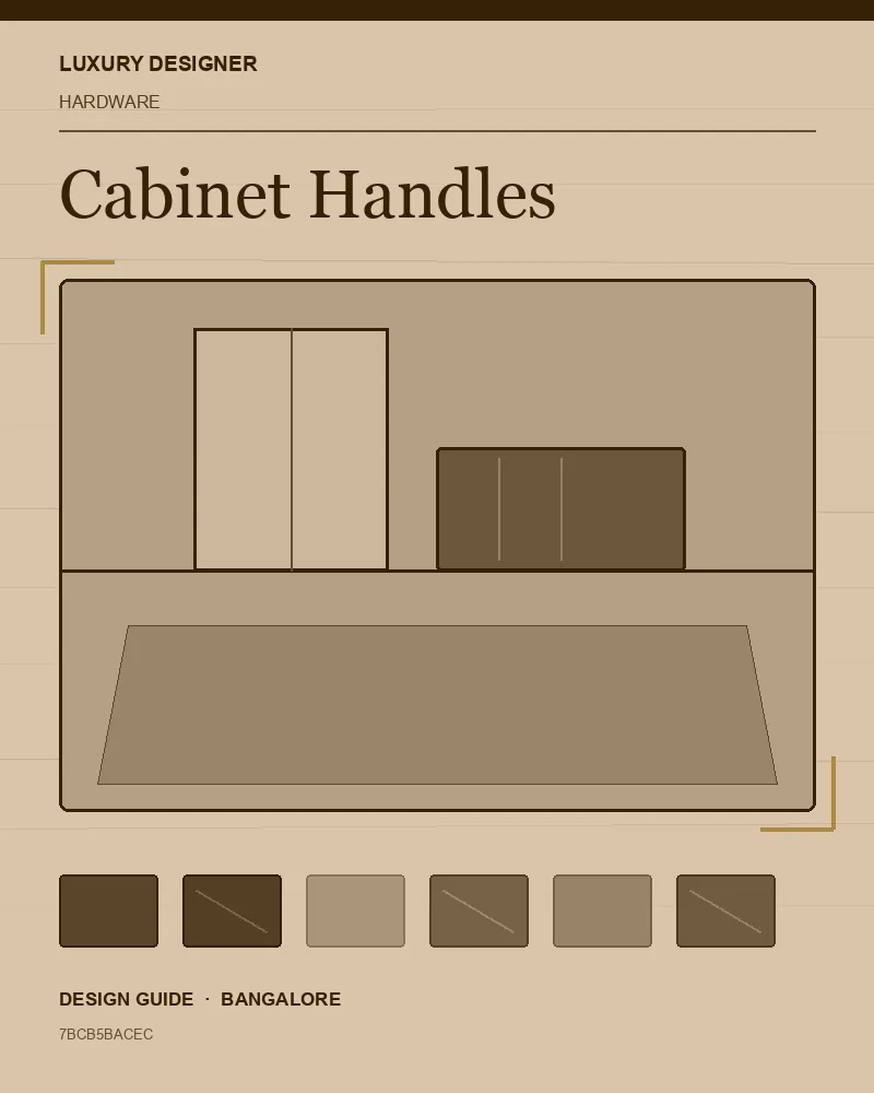 Original editorial cover for Cabinet Handles, an interior design guide for Indian homes