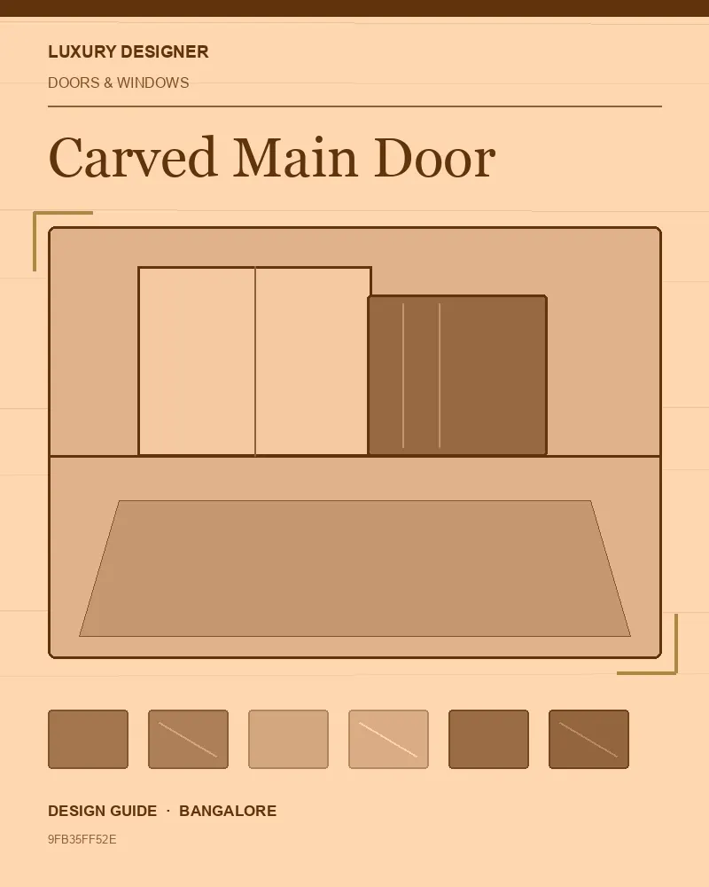 Original editorial cover for Carved Main Door, an interior design guide for Indian homes