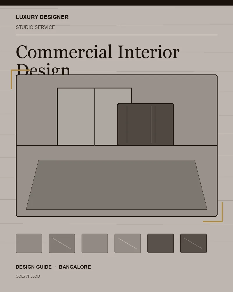 Original editorial cover for Commercial Interior Design, an interior design guide for Indian homes