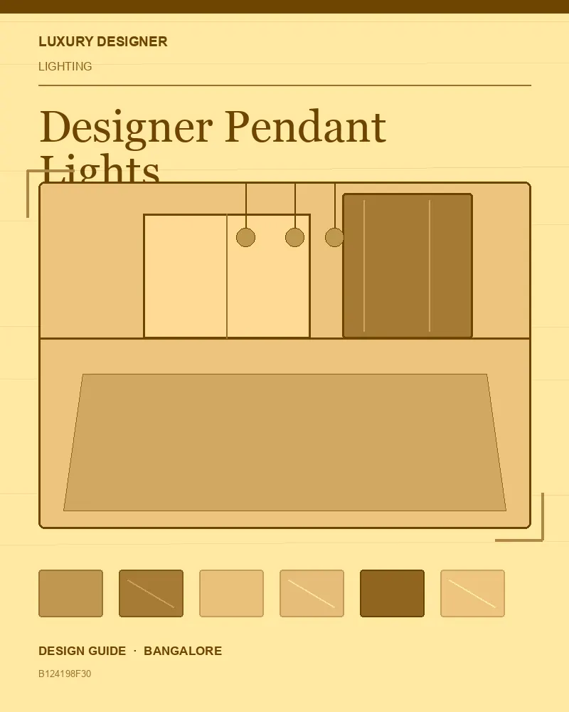 Original editorial cover for Designer Pendant Lights, an interior design guide for Indian homes