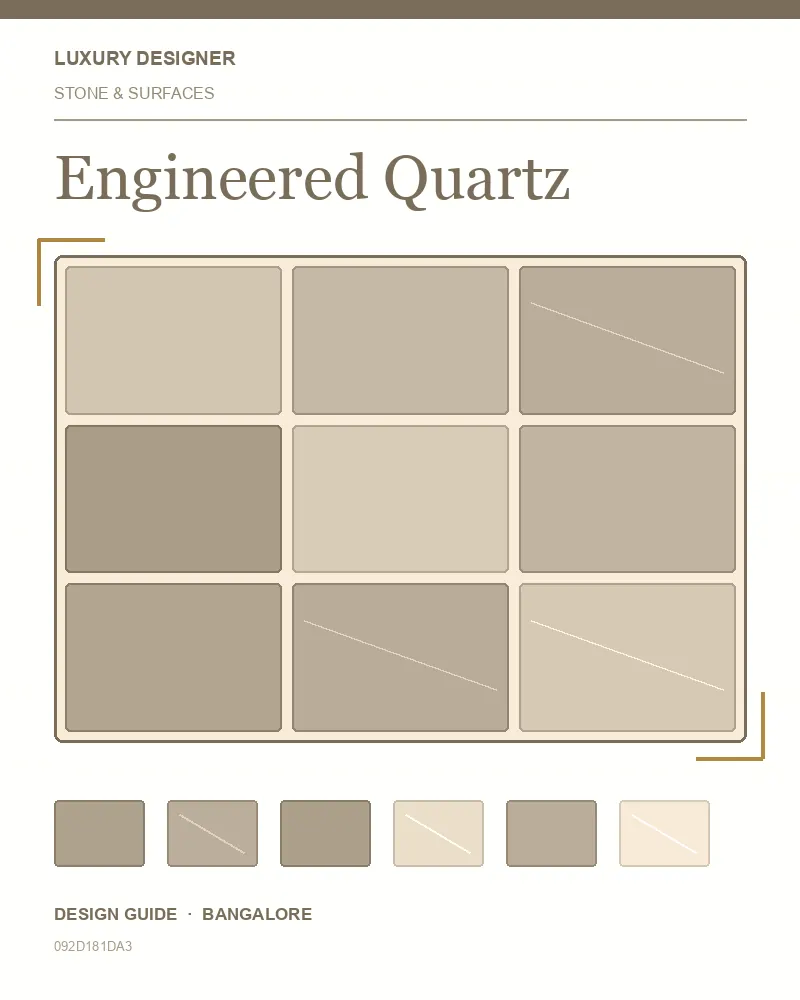Original editorial cover for Engineered Quartz, an interior design guide for Indian homes