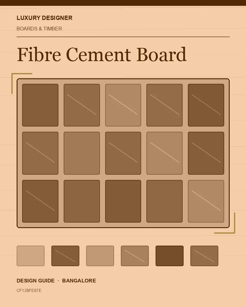 Original editorial cover for Fibre Cement Board, an interior design guide for Indian homes