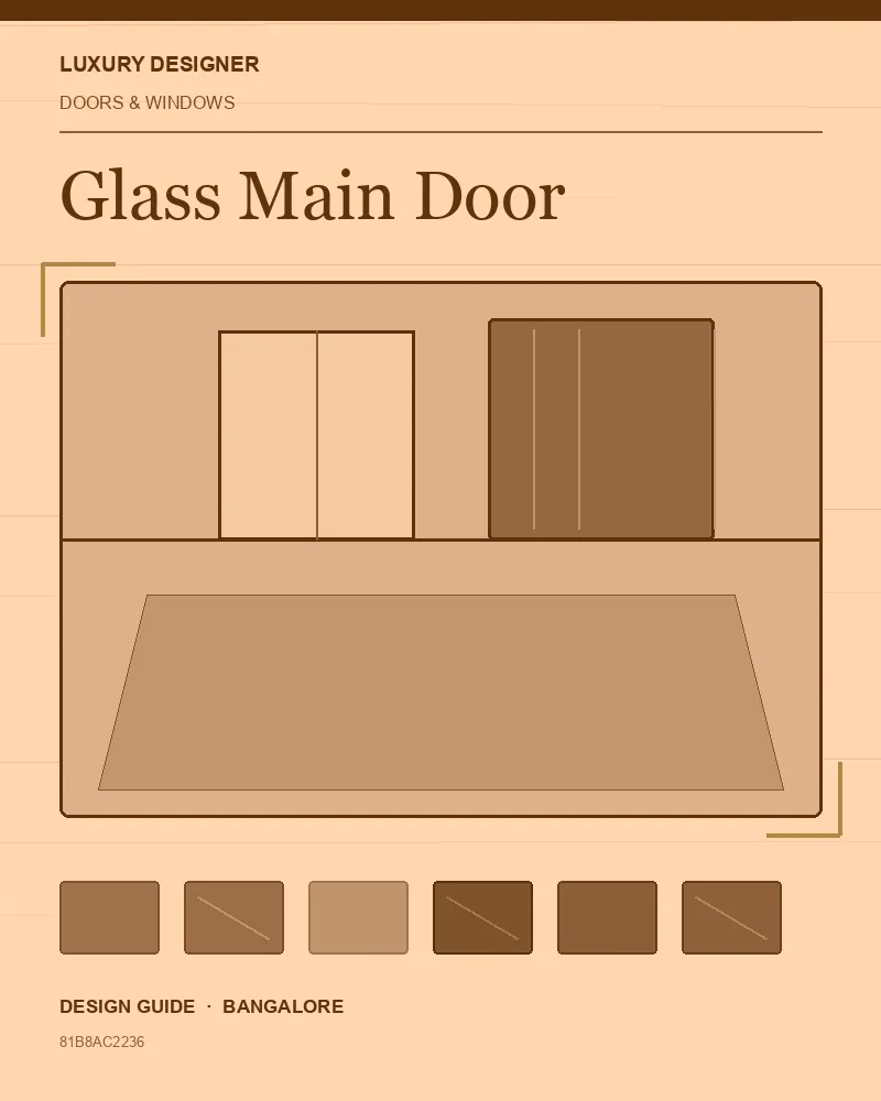 Original editorial cover for Glass Main Door, an interior design guide for Indian homes