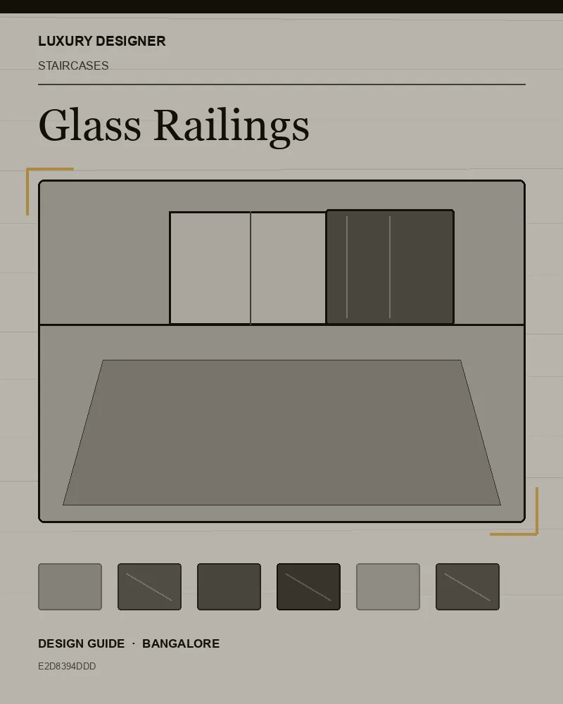 Original editorial cover for Glass Railings, an interior design guide for Indian homes