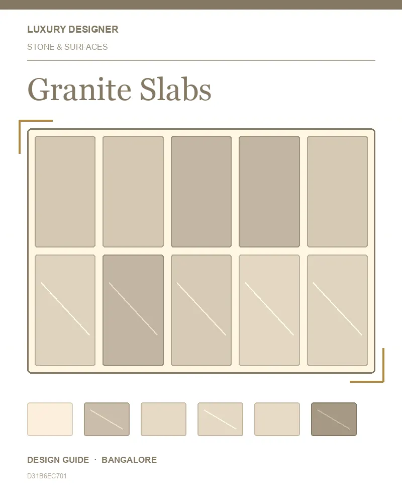 Original editorial cover for Granite Slabs, an interior design guide for Indian homes