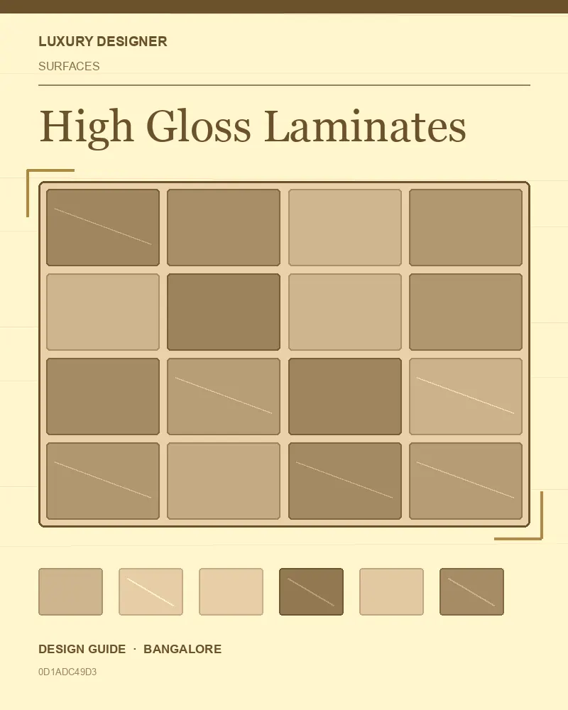 Original editorial cover for High Gloss Laminates, an interior design guide for Indian homes