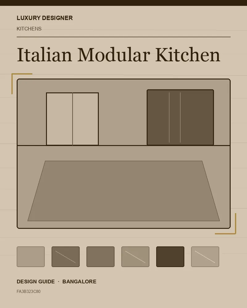 Original editorial cover for Italian Modular Kitchen, an interior design guide for Indian homes