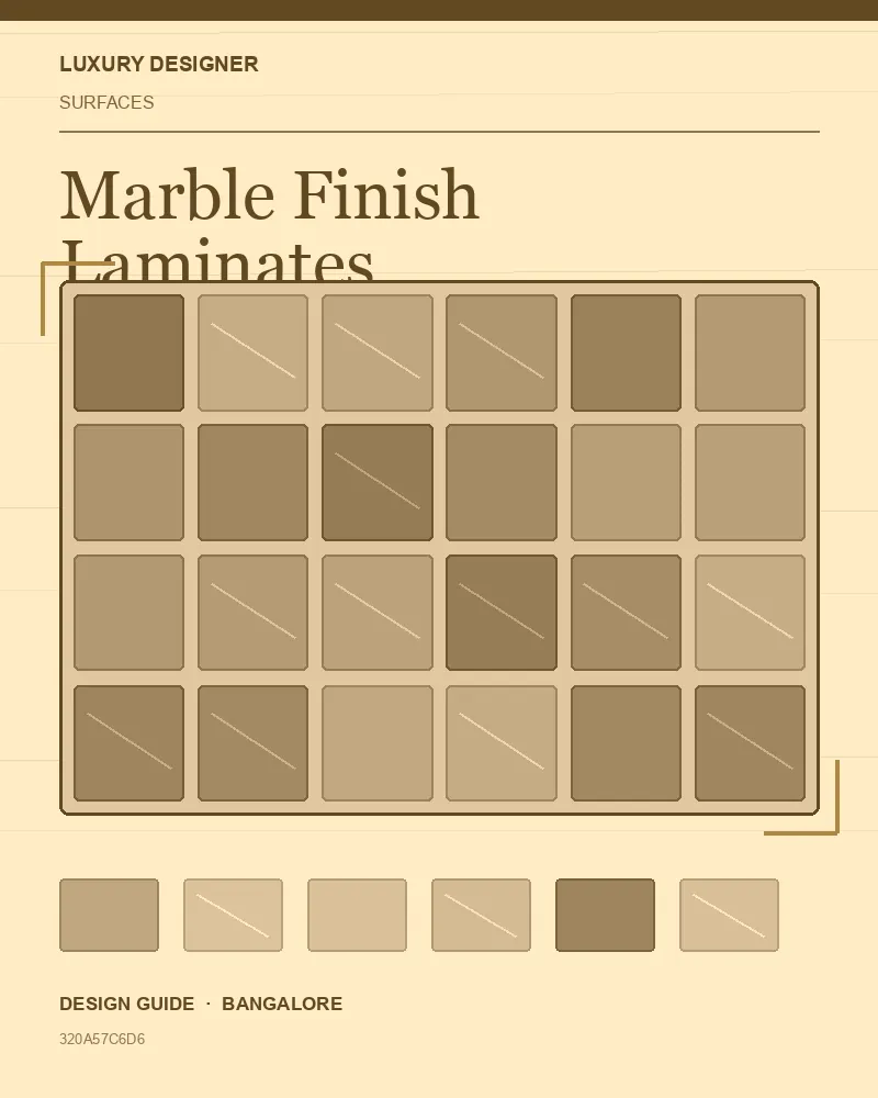 Original editorial cover for Marble Finish Laminates, an interior design guide for Indian homes