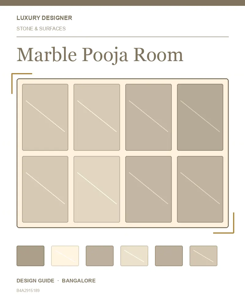 Original editorial cover for Marble Pooja Room, an interior design guide for Indian homes