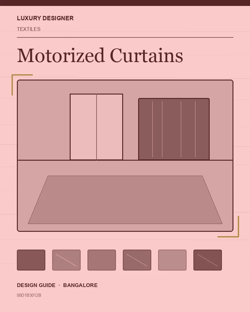Original editorial cover for Motorized Curtains, an interior design guide for Indian homes