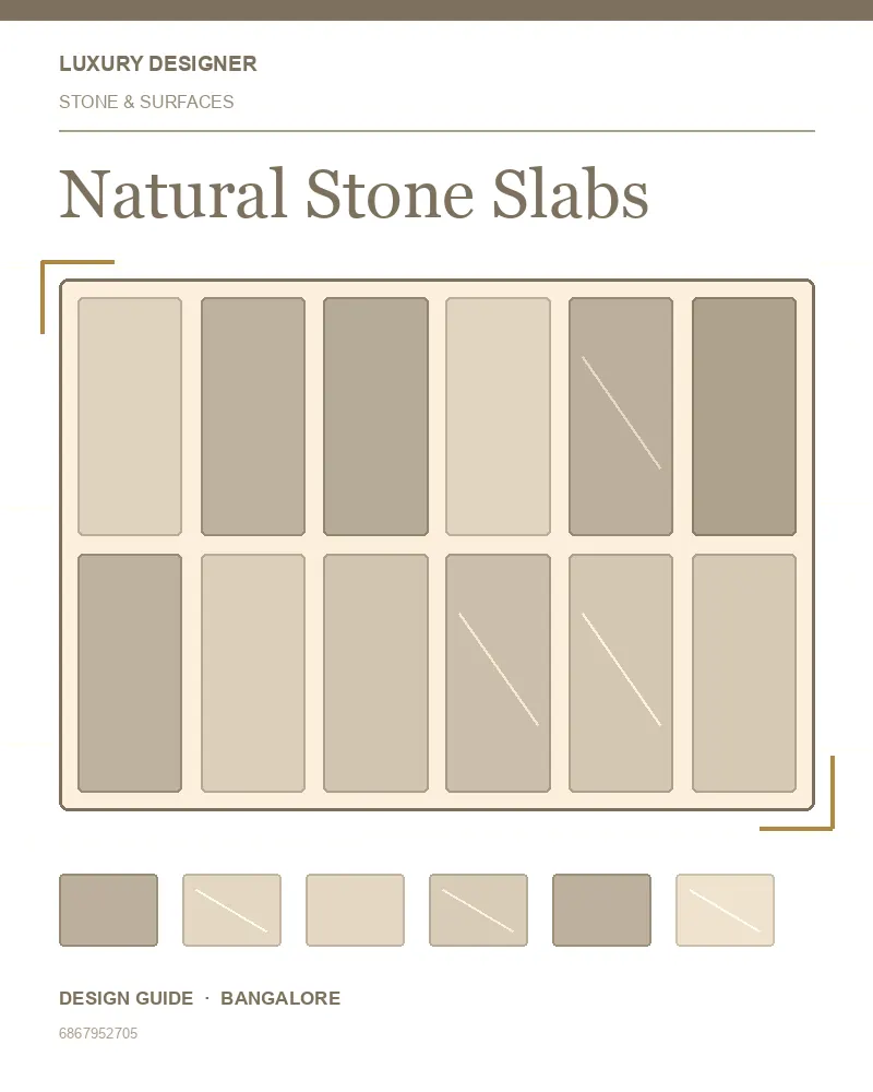 Original editorial cover for Natural Stone Slabs, an interior design guide for Indian homes