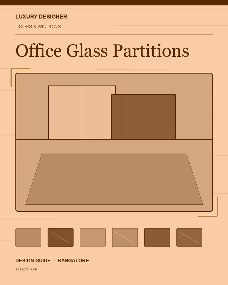 Original editorial cover for Office Glass Partitions, an interior design guide for Indian homes