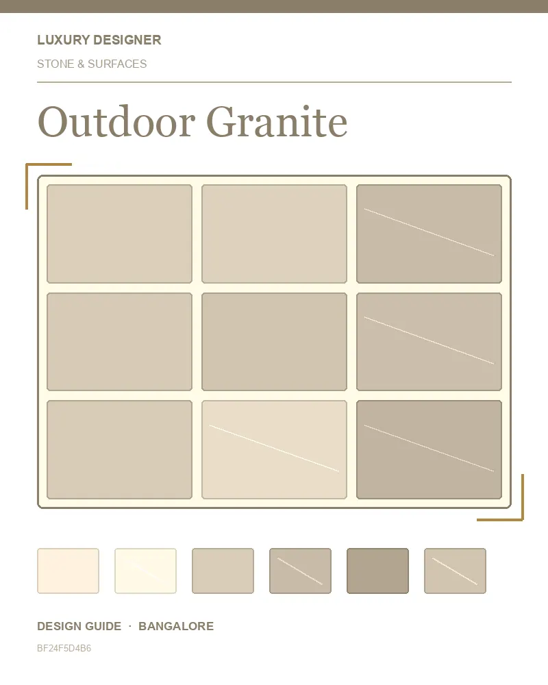 Original editorial cover for Outdoor Granite, an interior design guide for Indian homes