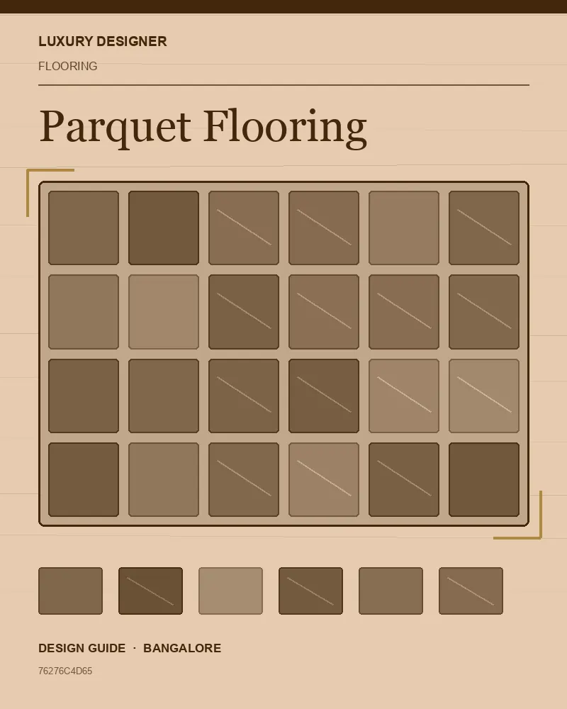 Original editorial cover for Parquet Flooring, an interior design guide for Indian homes