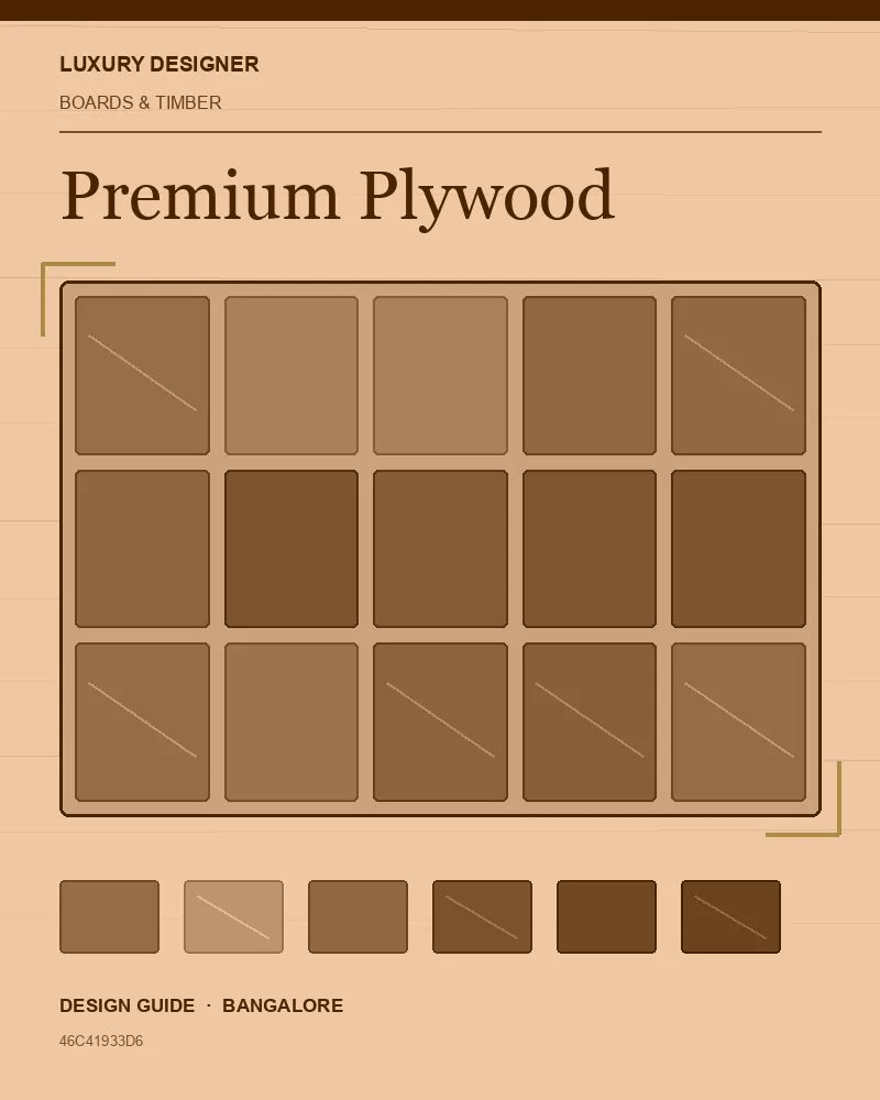 Original editorial cover for Premium Plywood, an interior design guide for Indian homes