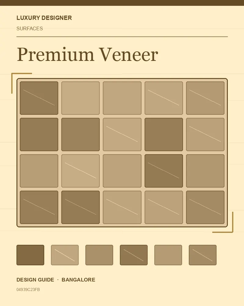 Original editorial cover for Premium Veneer, an interior design guide for Indian homes