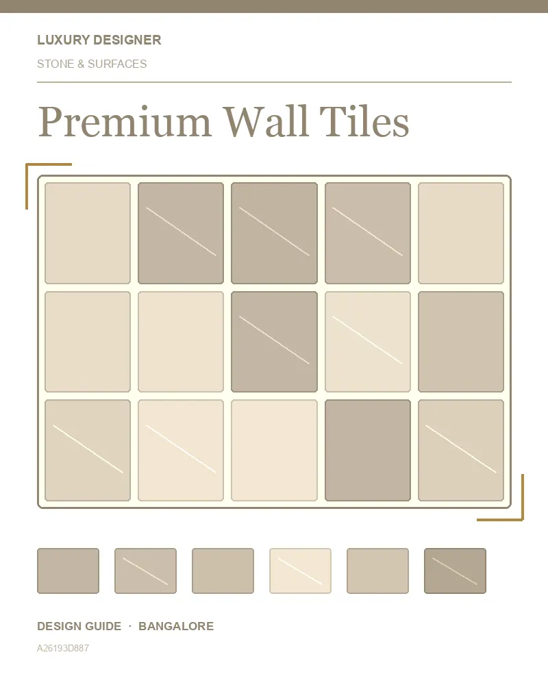 Original editorial cover for Premium Wall Tiles, an interior design guide for Indian homes