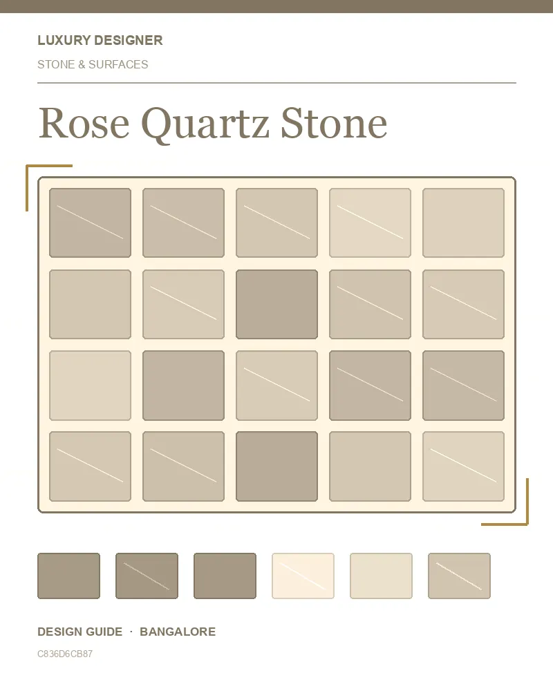 Original editorial cover for Rose Quartz Stone, an interior design guide for Indian homes