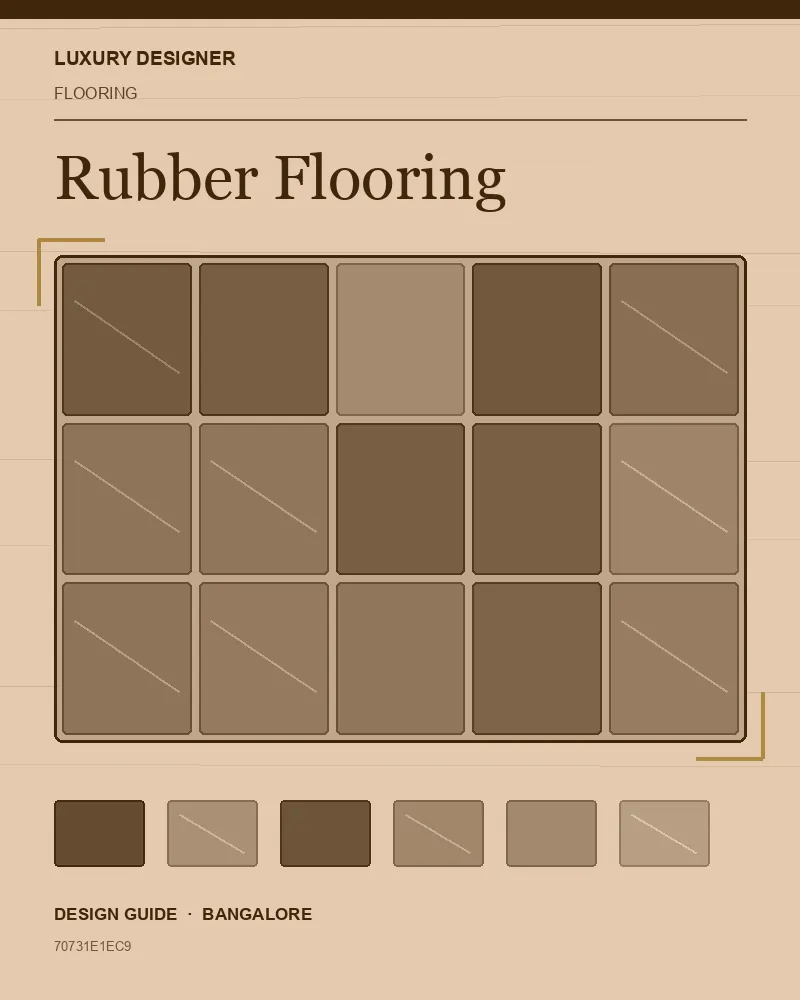 Original editorial cover for Rubber Flooring, an interior design guide for Indian homes