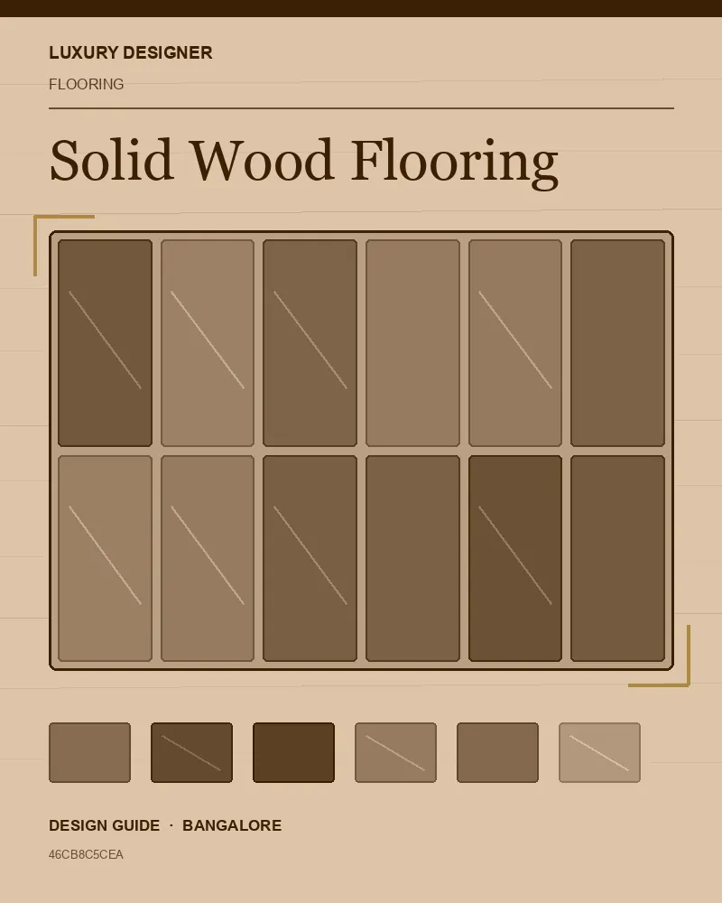 Original editorial cover for Solid Wood Flooring, an interior design guide for Indian homes