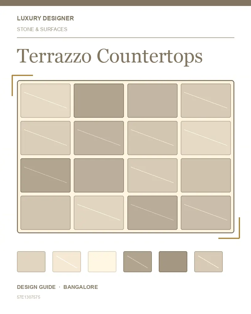 Original editorial cover for Terrazzo Countertops, an interior design guide for Indian homes