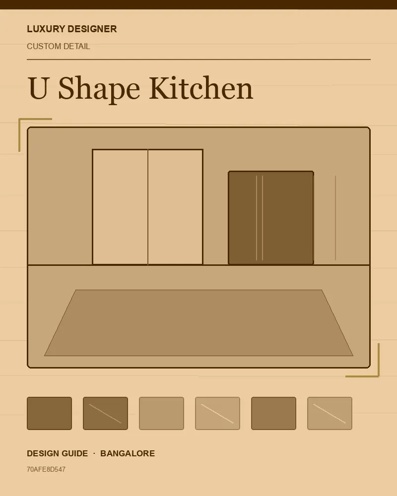 Original editorial cover for U Shape Kitchen, an interior design guide for Indian homes