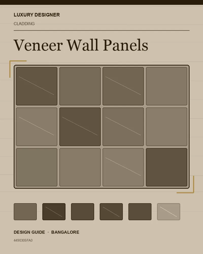 Original editorial cover for Veneer Wall Panels, an interior design guide for Indian homes