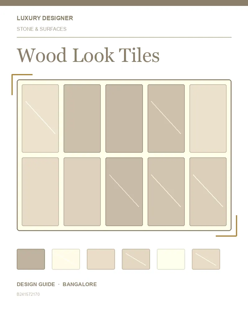 Original editorial cover for Wood Look Tiles, an interior design guide for Indian homes