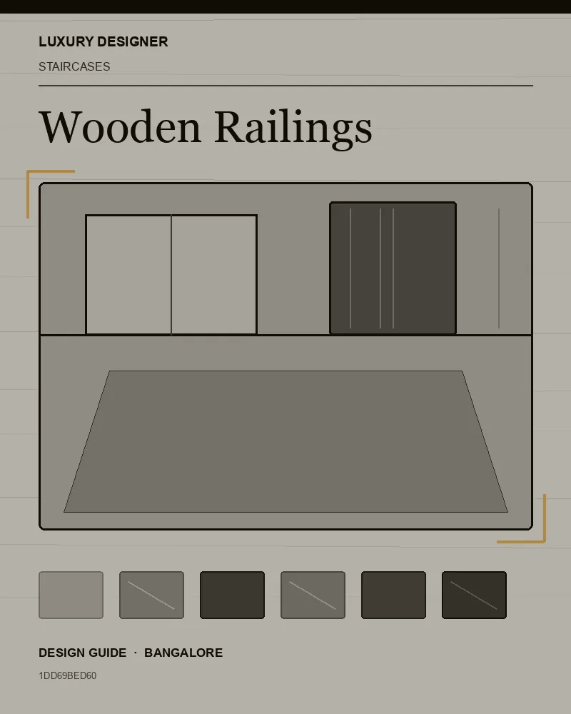 Original editorial cover for Wooden Railings, an interior design guide for Indian homes