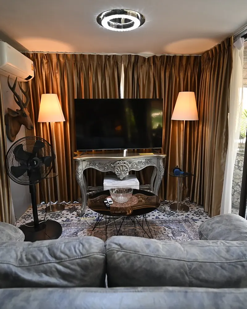 TV Unit interior in the Indo-Scandinavian style