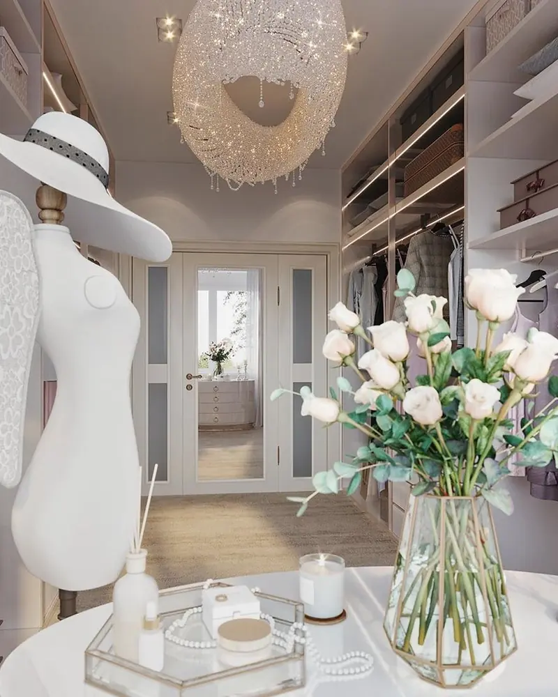 Wardrobe interior in the Classic Luxe style