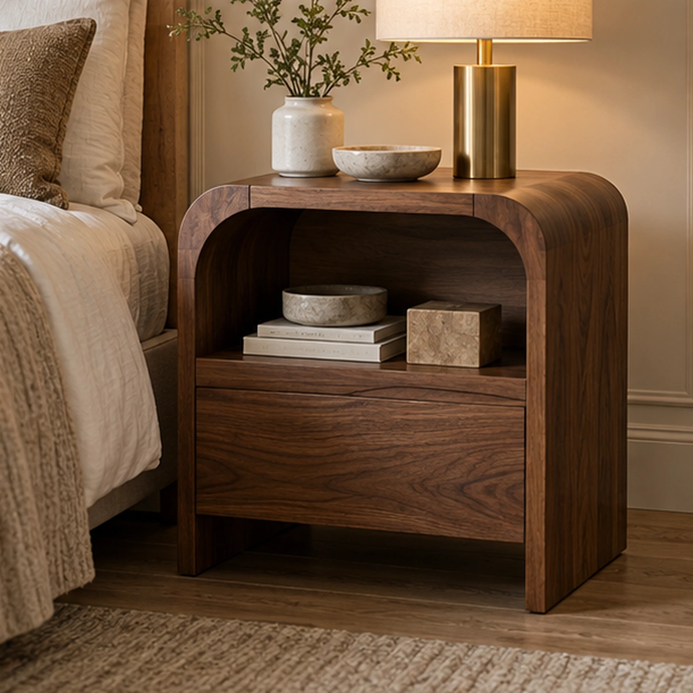 Arched Open Bedside Table
