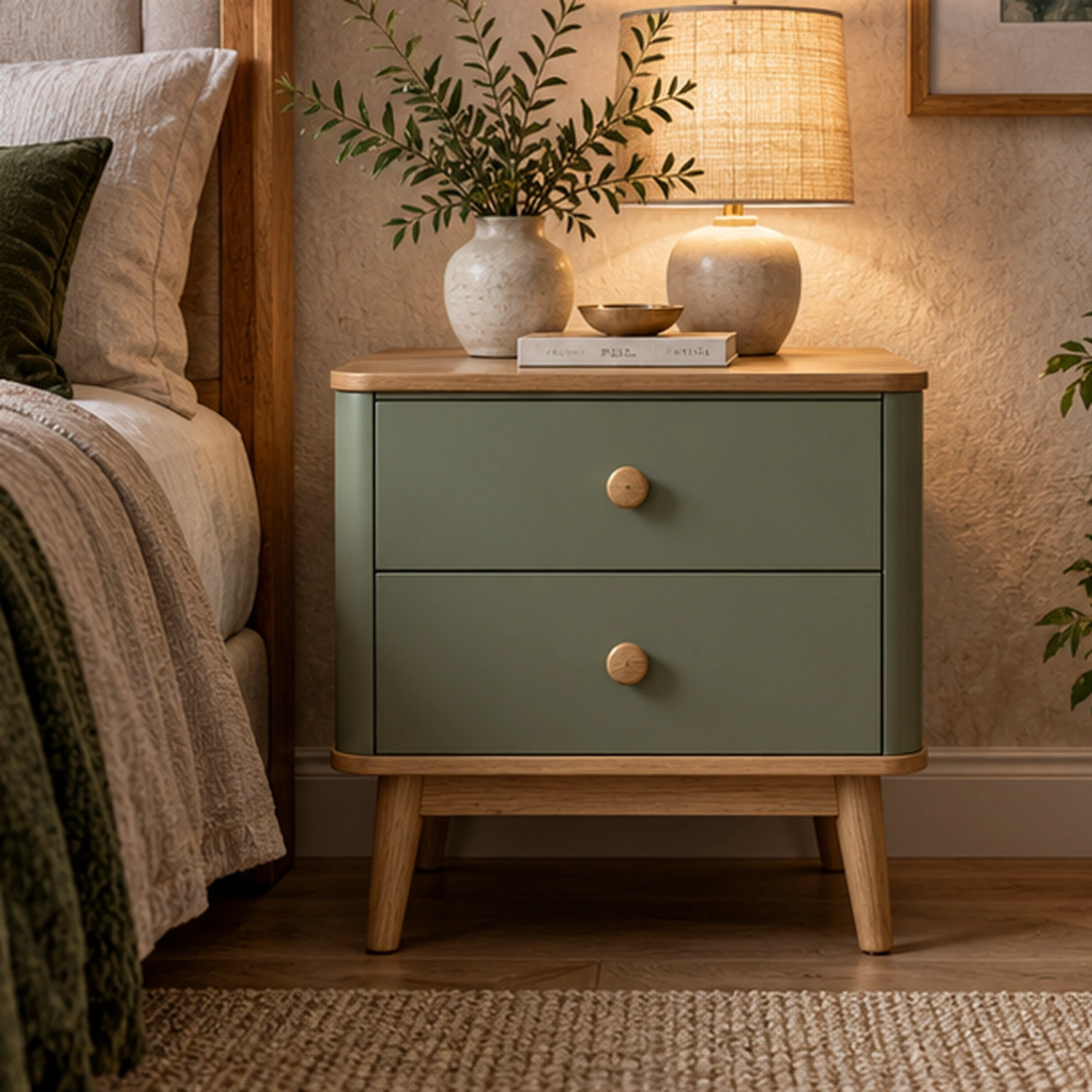 Bedside Tables interior in the Indo-Scandinavian style