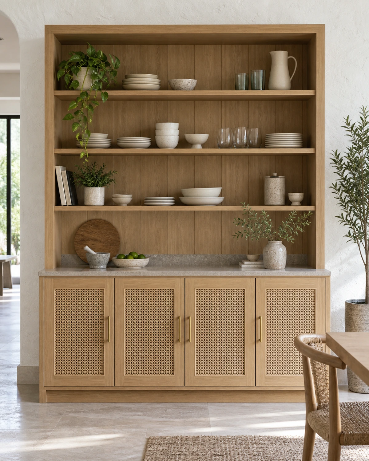 Crockery Unit interior in the Indo-Scandinavian style