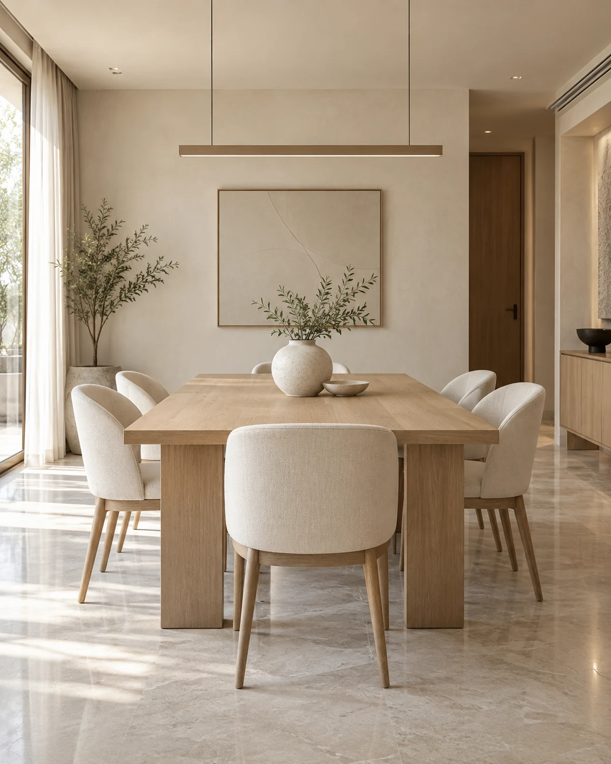 Dining Room interior in the Serene Minimal style