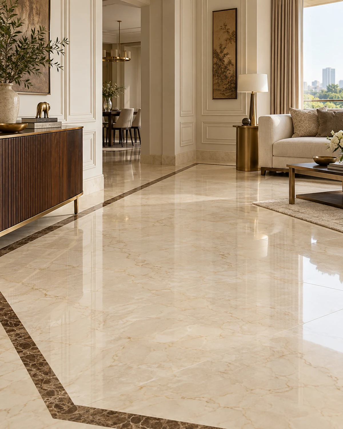 Flooring interior in the Classic Luxe style