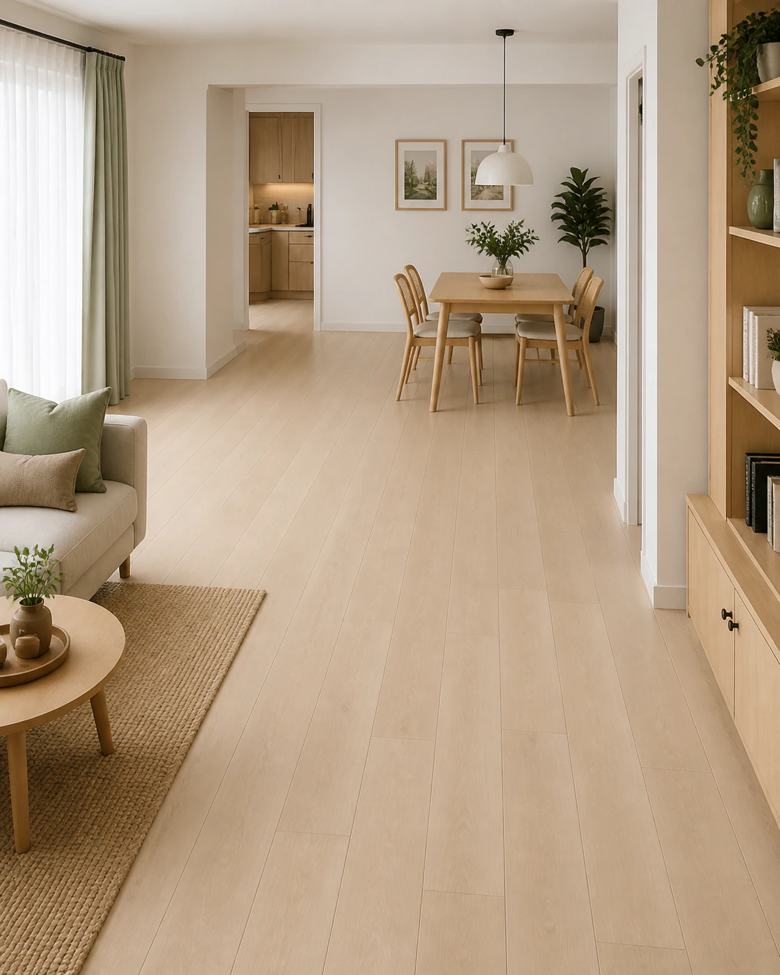 Flooring interior in the Indo-Scandinavian style