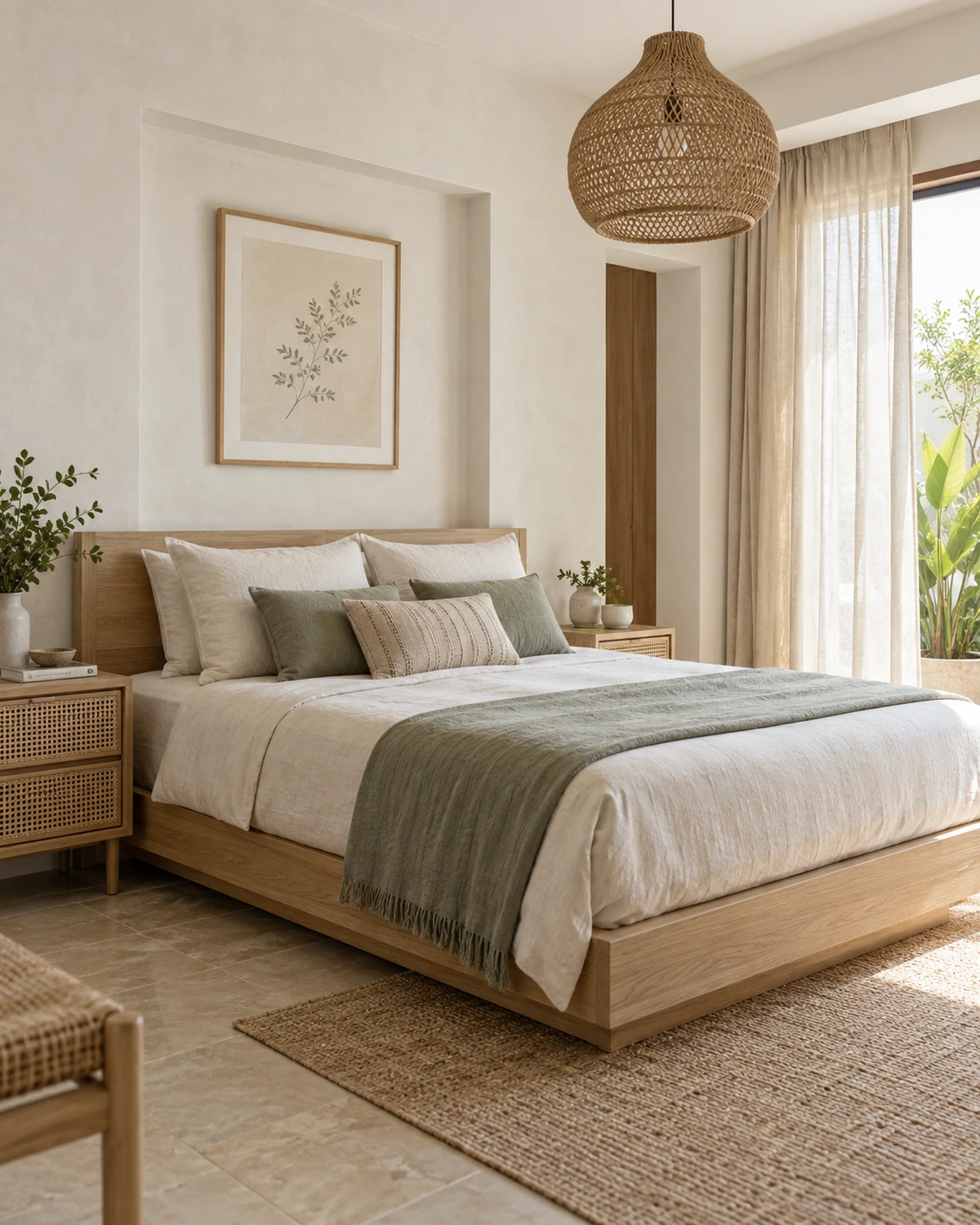 Guest Bedroom interior in the Indo-Scandinavian style
