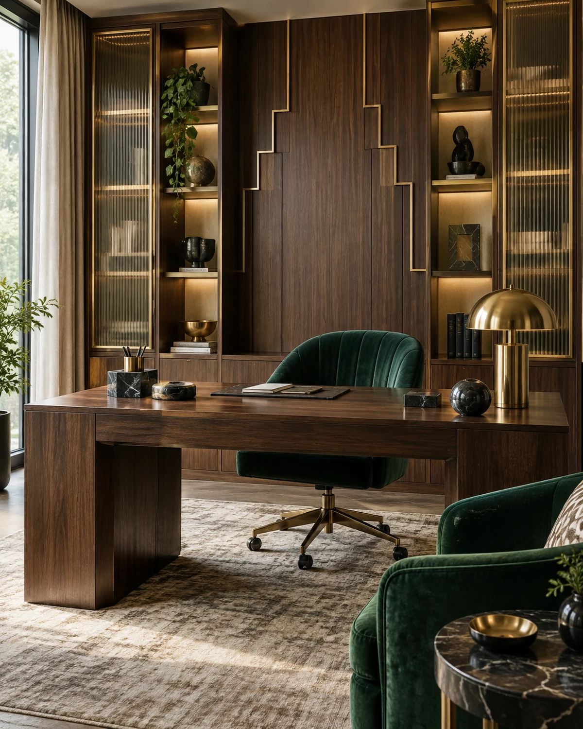 Home Office interior in the Art Deco Glam style