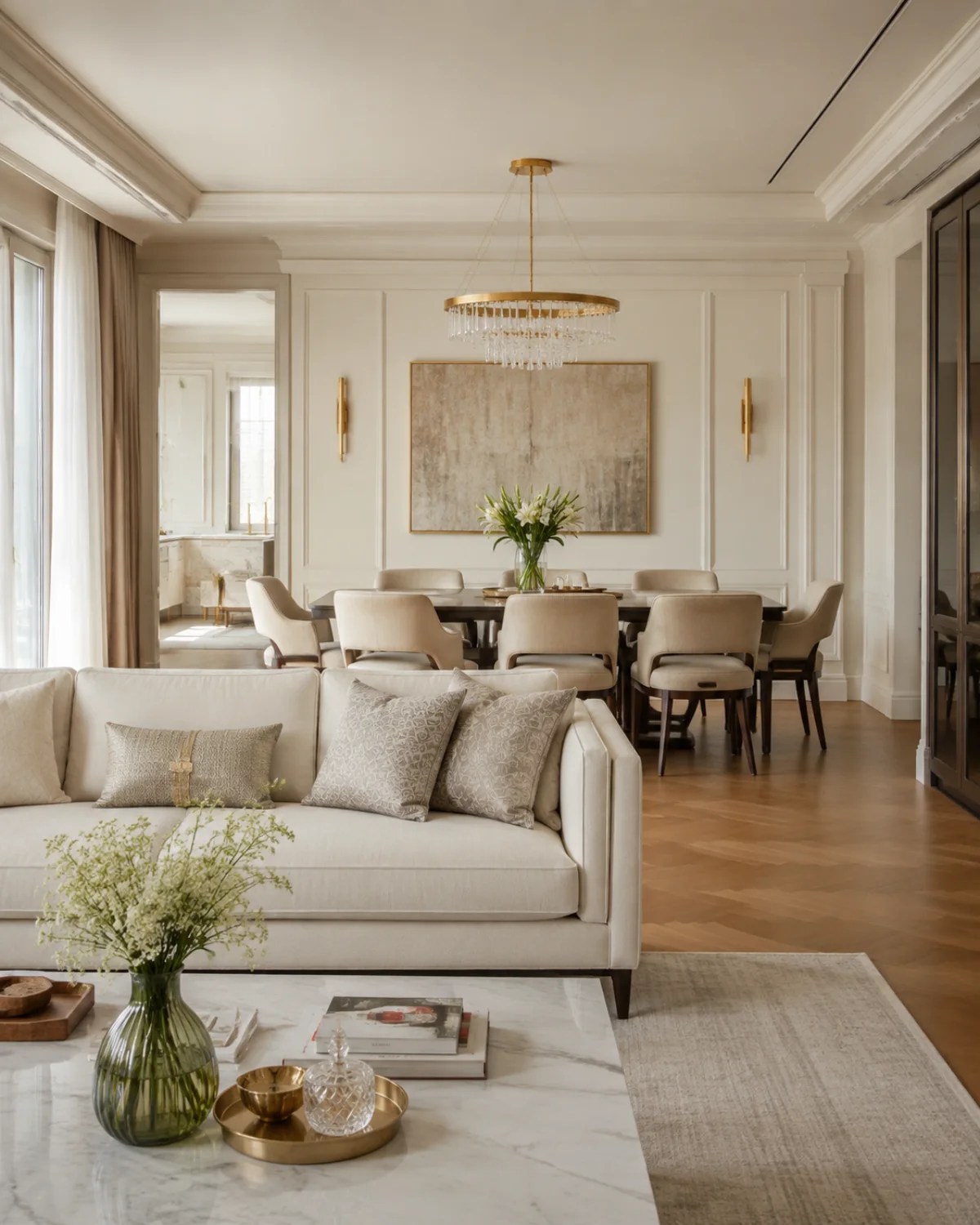Living Room interior in the Classic Luxe style