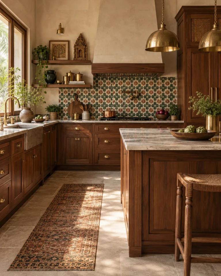 Modern Heritage modular kitchen design, parallel layout, for a home in JP Nagar