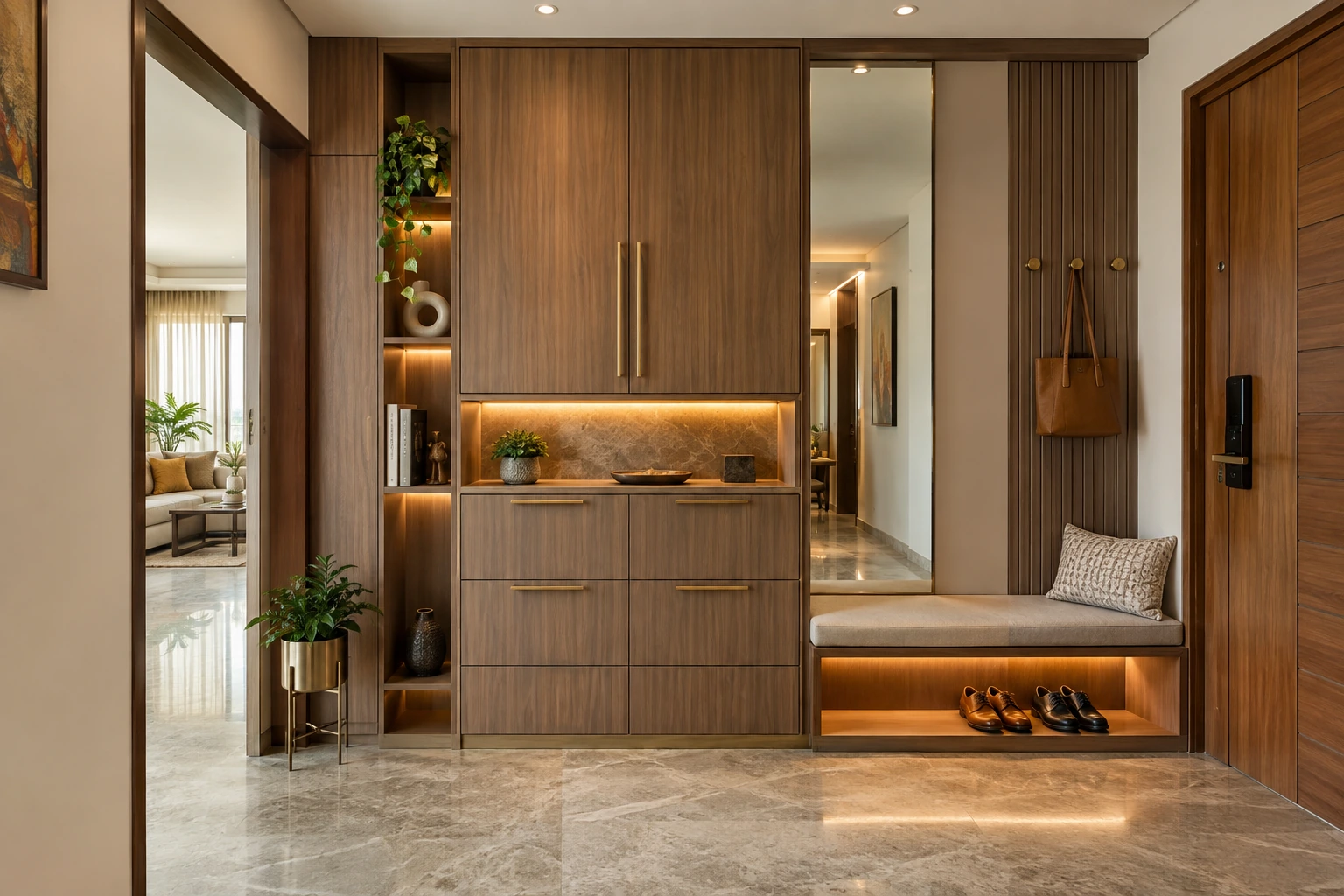 Foyer Storage Wall Ideas