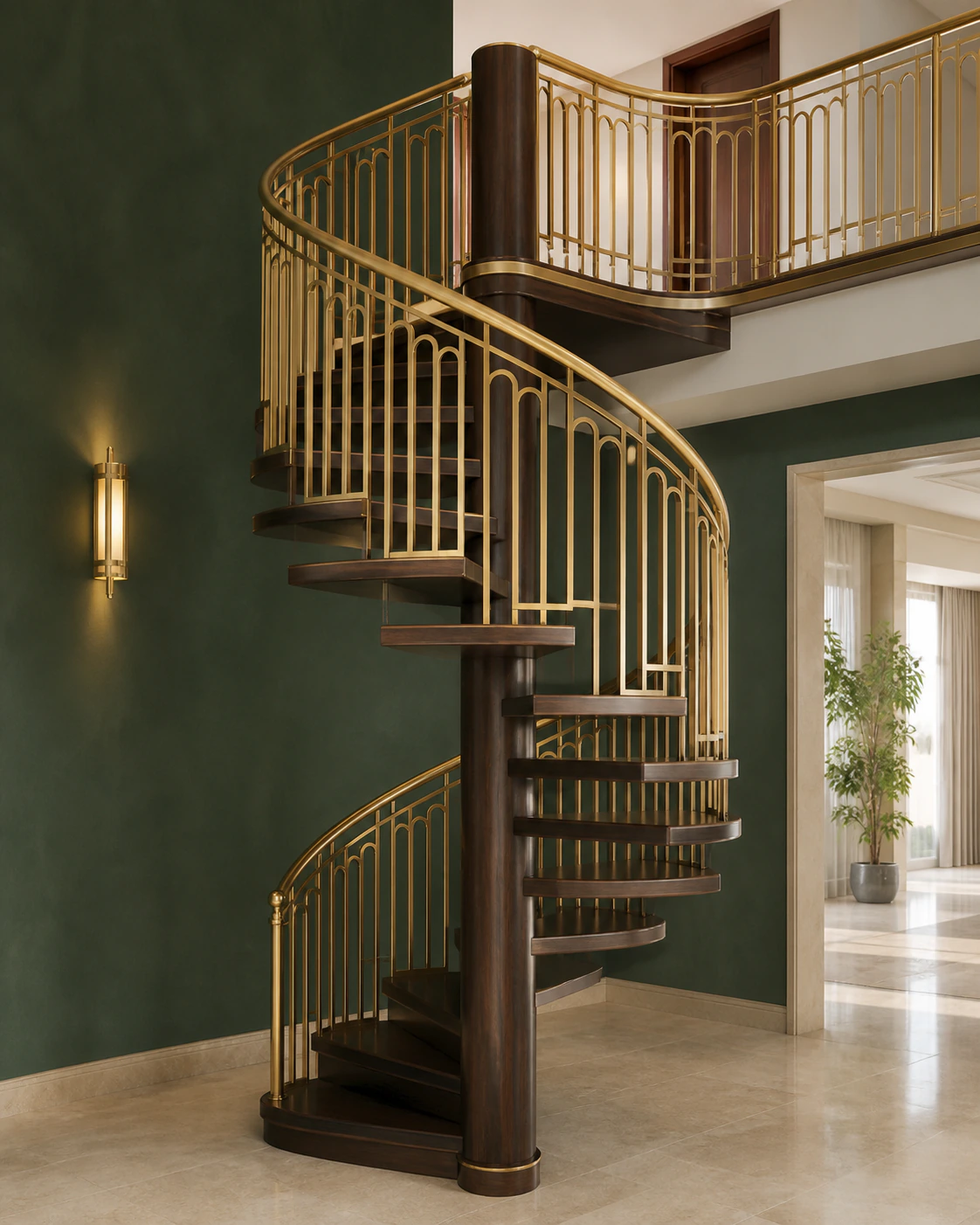 stair interior in the Art Deco Glam style
