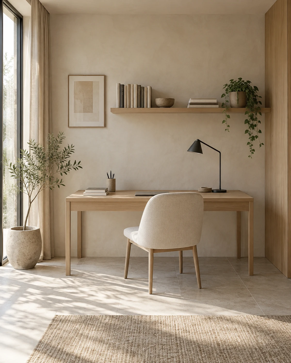 Study Room interior in the Serene Minimal style