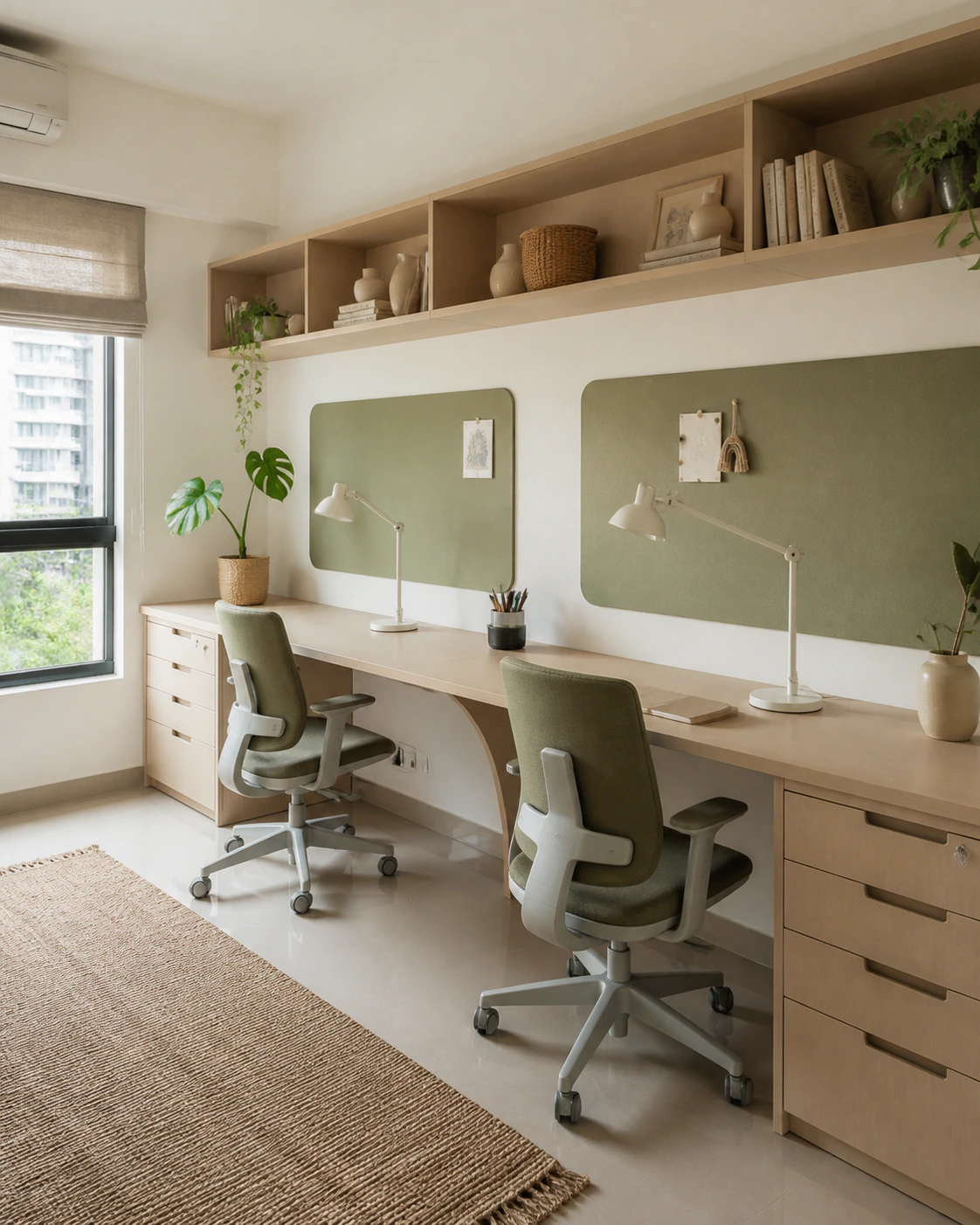 Study Room interior in the Indo-Scandinavian style